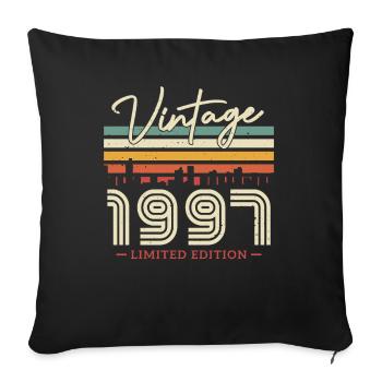 Vintage 1997 Geburtstagsgeschenk - Sofakissenbezug 45 x 45 cm - Schwarz - Vorne