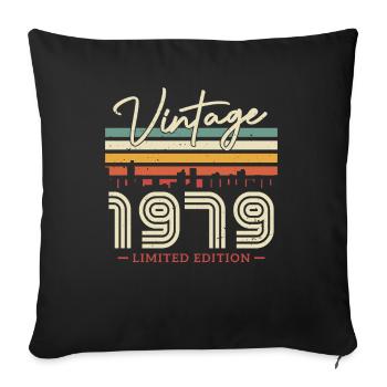 Vintage 1979 Cadeau d’anniversaire - Housse de coussin décorative 45 x 45 cm - noir - Devant