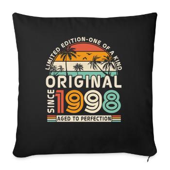 Vintage Original since 1998 25/26 years - Sofa pillowcase 17,3'' x 17,3'' (45 x 45 cm) - black - Front