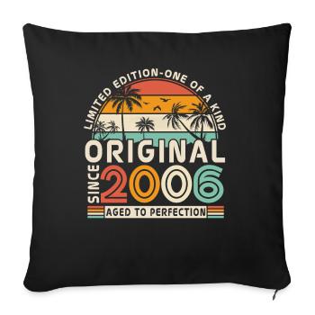 Vintage Original since 2006 Gift - Sofa pillowcase 17,3'' x 17,3'' (45 x 45 cm) - black - Front