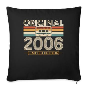 Unique birthday present 2006 - Sofa pillowcase 17,3'' x 17,3'' (45 x 45 cm) - black - Front