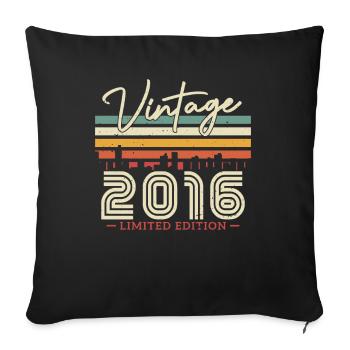 Vintage Birthday Gift 2016 - Sofa pillowcase 17,3'' x 17,3'' (45 x 45 cm) - black - Front