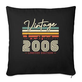 Vintage Gift 2006 17/18 Years - Sofa pillowcase 17,3'' x 17,3'' (45 x 45 cm) - black - Front