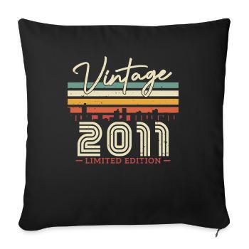 Vintage Birthday Gift 2011 12/13 J. - Sofa pillowcase 17,3'' x 17,3'' (45 x 45 cm) - black - Front