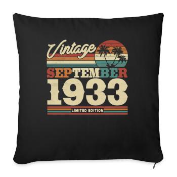 Vintage Birthday Gift 90/91 Years - Sofa pillowcase 17,3'' x 17,3'' (45 x 45 cm) - black - Front