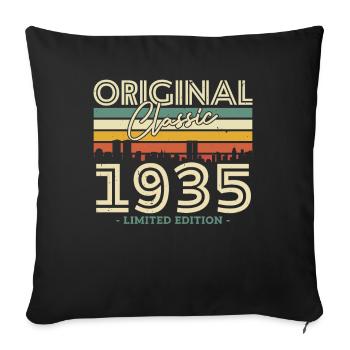 Vintage Birthday Gift 1935 88/89 years - Sofa pillowcase 17,3'' x 17,3'' (45 x 45 cm) - black - Front