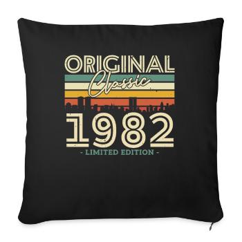 Vintage Geburtstagsgeschenk 1982 - Sofakissenbezug 45 x 45 cm - Schwarz - Vorne