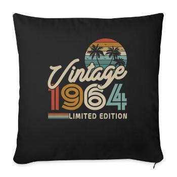 Vintage 1964 Birthday Gift - Sofa pillowcase 17,3'' x 17,3'' (45 x 45 cm) - black - Front