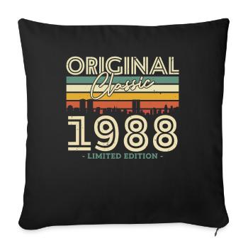 Vintage 1988 Birthday Gift - Sofa pillowcase 17,3'' x 17,3'' (45 x 45 cm) - black - Front