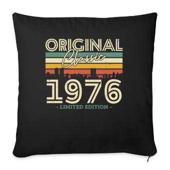 Vintage 1976 Birthday Gift - Sofa pillowcase 17,3'' x 17,3'' (45 x 45 cm) - black - Front