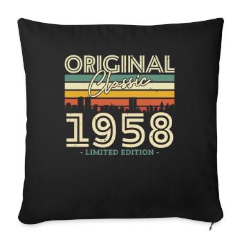 Vintage Birthday Gift 1958 65/66 Years - Sofa pillowcase 17,3'' x 17,3'' (45 x 45 cm) - black - Front