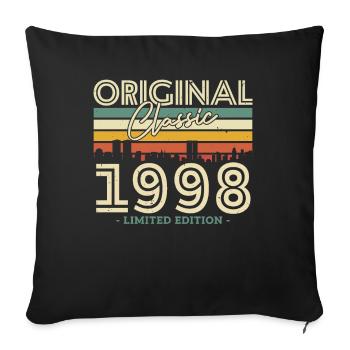 Vintage 1998 Geburtstagsgeschenk - Sofakissenbezug 45 x 45 cm - Schwarz - Vorne