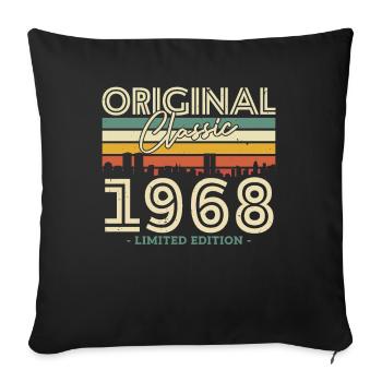 Vintage 1968 Birthday Gift - Sofa pillowcase 17,3'' x 17,3'' (45 x 45 cm) - black - Front