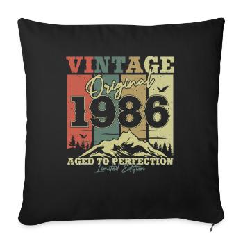 Original 1986 Vintage Birthday Retro - Housse de coussin décorative 45 x 45 cm - noir - Devant