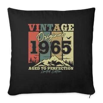 Originally 1965 Vintage Birthday Year - Sofa pillowcase 17,3'' x 17,3'' (45 x 45 cm) - black - Front