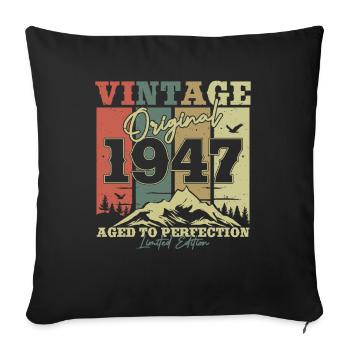 Original 1947 Vintage Birthday Year - Sofa pillowcase 17,3'' x 17,3'' (45 x 45 cm) - black - Front