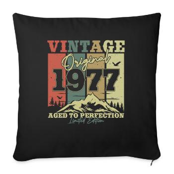 Original 1977 Vintage Birthday Retro - Housse de coussin décorative 45 x 45 cm - noir - Devant