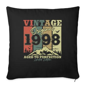 Vintage 1998 Geburtstagsgeschenk - Sofakissenbezug 45 x 45 cm - Schwarz - Vorne