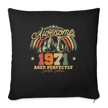 Vintage 1971 Geburtstagsgeschenk - Sofakissenbezug 45 x 45 cm - Schwarz - Vorne