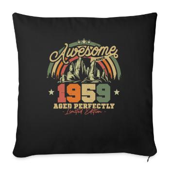 Vintage 1959 Geburtstagsgeschenk - Sofakissenbezug 45 x 45 cm - Schwarz - Vorne