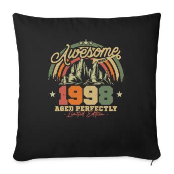 Vintage 1998 Geburtstagsgeschenk - Sofakissenbezug 45 x 45 cm - Schwarz - Vorne
