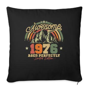 Vintage 1976 Birthday Gift - Sofa pillowcase 17,3'' x 17,3'' (45 x 45 cm) - black - Front