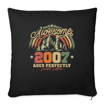 Vintage 2007 Birthday Gift - Sofa pillowcase 17,3'' x 17,3'' (45 x 45 cm) - black - Front