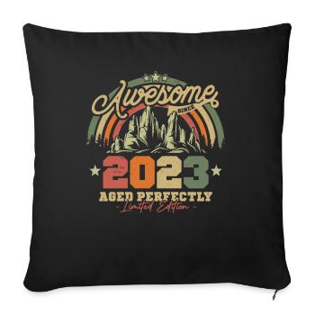Vintage Geburtstagsgeschenk 2023 - Sofakissenbezug 45 x 45 cm - Schwarz - Vorne