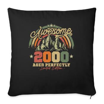 Vintage 2000 Gift 23/24 Years - Sofa pillowcase 17,3'' x 17,3'' (45 x 45 cm) - black - Front