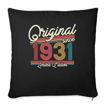 Vintage 1931 Birthday Gift - Sofa pillowcase 17,3'' x 17,3'' (45 x 45 cm) - black - Front