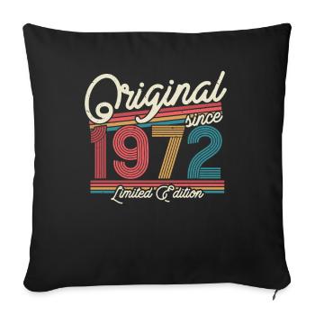 Vintage 1972 Birthday Gift - Sofa pillowcase 17,3'' x 17,3'' (45 x 45 cm) - black - Front
