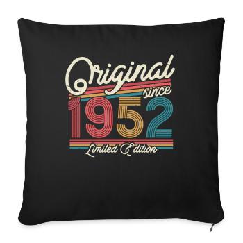 Vintage 1952 Geburtstagsgeschen - Sofakissenbezug 45 x 45 cm - Schwarz - Vorne