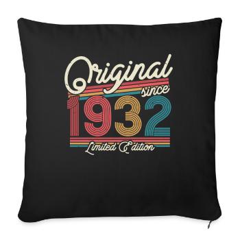 Vintage 1932 Geburtstagsgeschenk - Sofakissenbezug 45 x 45 cm - Schwarz - Vorne