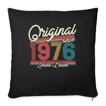 Gift 47/48 Birthday 1976 - Sofa pillowcase 17,3'' x 17,3'' (45 x 45 cm) - black - Front