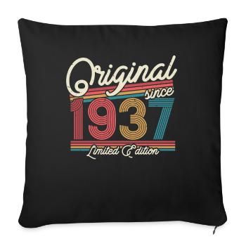 Gift 1937 | 86/87 years - Sofa pillowcase 17,3'' x 17,3'' (45 x 45 cm) - black - Front