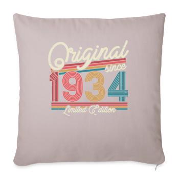 Gift 89/90th birthday 1934 - Sofa pillowcase 17,3'' x 17,3'' (45 x 45 cm) - light taupe - Front