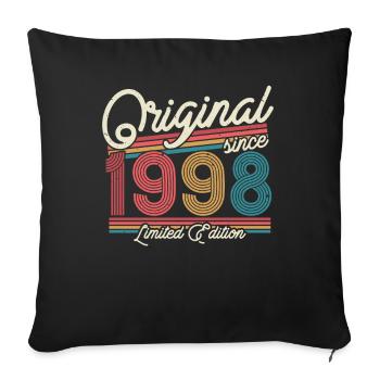 Gift 25/26 Birthday 1998 - Sofa pillowcase 17,3'' x 17,3'' (45 x 45 cm) - black - Front