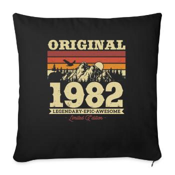 Millésime 1982 Cadeau 41/42ème Anniversaire - Housse de coussin décorative 45 x 45 cm - noir - Devant