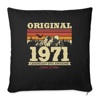 Millésime 1971 Cadeau 52/53 Années - Housse de coussin décorative 45 x 45 cm - noir - Devant