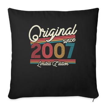 Vintage 2007 Birthday Gift - Sofa pillowcase 17,3'' x 17,3'' (45 x 45 cm) - black - Front