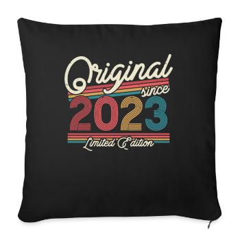 Vintage Geburtstagsgeschenk 2023 - Sofakissenbezug 45 x 45 cm - Schwarz - Vorne
