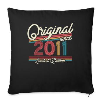 Vintage Birthday Gift 2011 - Sofa pillowcase 17,3'' x 17,3'' (45 x 45 cm) - black - Front