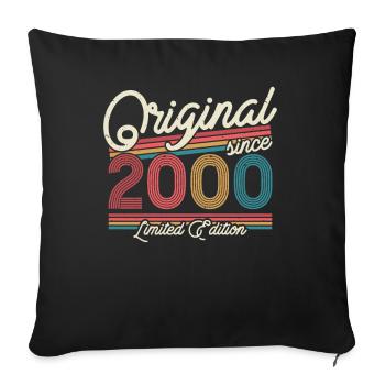 Vintage 2000 Birthday Gift - Sofa pillowcase 17,3'' x 17,3'' (45 x 45 cm) - black - Front