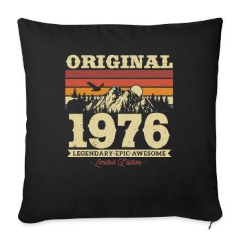 Vintage 1976 Birthday Gift - Sofa pillowcase 17,3'' x 17,3'' (45 x 45 cm) - black - Front
