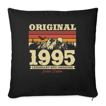 Vintage 1995 Birthday Gift - Sofa pillowcase 17,3'' x 17,3'' (45 x 45 cm) - black - Front