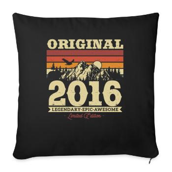 Vintage gift 7/8 years - Sofa pillowcase 17,3'' x 17,3'' (45 x 45 cm) - black - Front