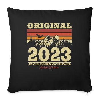 Vintage Geburtstagsgeschenk 2023 - Sofakissenbezug 45 x 45 cm - Schwarz - Vorne