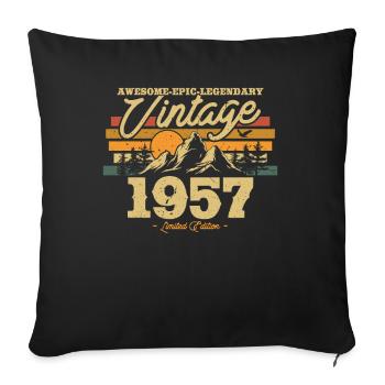 Vintage 1957 Geburtstagsgeschenk - Sofakissenbezug 45 x 45 cm - Schwarz - Vorne