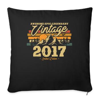 Vintage Gift 2017, 6-7 years - Sofa pillowcase 17,3'' x 17,3'' (45 x 45 cm) - black - Front