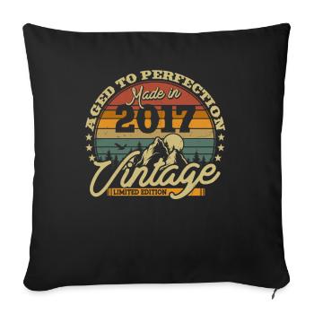 Vintage Birthday Gift 2017 - 6/7 years - Sofa pillowcase 17,3'' x 17,3'' (45 x 45 cm) - black - Front